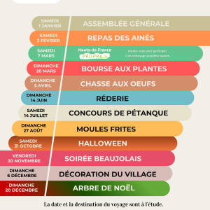 Calendrier annuel des événements